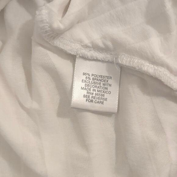 Dress Barn Beaded Ruffle Tank NWT Womens Large Ivory Sleeveless Boho Fairycore - Picture 5 of 11